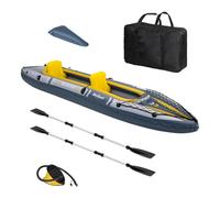 Rebel Electro Kayak Gonflable Double Bateau Gonflable Randonnée 350x78 Paddle Pompe Sac RBA-4516