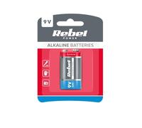 Rebel Electro Pile alcaline 6LR61 9 V BAT0062B | Grande capacité pour appareils à Forte consommation d'énergie | Anti-Fuite et sans Mercure | Emballage Blister | 1 pièce