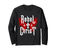 Rebel for Christ-Jesus Cross Gothic Y2K Streetwear Punk Manche Longue