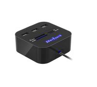 Rebel HUB USB 2.0 3 Ports avec Lecteur de Carte mémoire 480 Mbps KOM1020