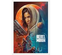 Rebel Moon - Poster - War Comes to Every World + cadre amovible, Shinsuke® Maxi MDF blanc, vitre acrylique
