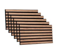 Rebel of Styles - UltraAcoustic Eco noyer - 1,01 m² / 6 pièces - Panneaux muraux acoustiques 3D/revêtement/parement/plaques - Décoration murale acoustique isolant avec lamelles modernes