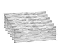 Rebel of Styles - UltraLight Tasso White - 0,63 m² / 6 pièces - Panneaux muraux/revêtements/plaques en EPS aspect pierre naturelle - Décoration murale en mousse avec isolation