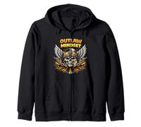 Rebel Rider Skull Wings Biker Freedom Attitude Sweat à Capuche