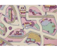 REBEL ROADS Tapis Playtime 63 City, antidérapant pour enfants - rose / beige Multicolore 95x133 cm