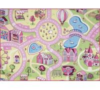 REBEL ROADS Tapis Sweet town 26 Sweets, antidérapant pour enfants - rose / vert Multicolore 95x133 cm