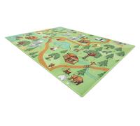 REBEL ROADS Tapis Vie sauvage 90 Bois, animaux antidérapant pour enfants - vert vert 95x133 cm