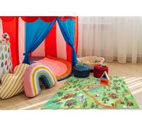 REBEL ROADS Tapis Vie sauvage 90 Forêt, animaux antidérapant pour enfants - vert vert 95x200 cm