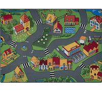 REBEL ROADS Tapis Village life 90 Countryside, antidérapant pour enfants - gris gris 95x200 cm