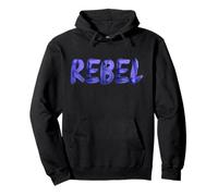 Rebel Rocker Painted Letters Design Graphic Femmes Hommes Sweat à Capuche