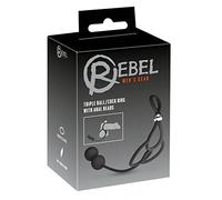 Rebel Triple Ball/Cock Ring with Anal Beads-5390230000 Noir Taille Unique