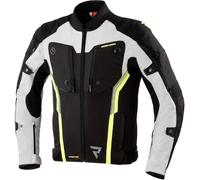 Rebelhorn Borg Veste textile de moto, noir-blanc-jaune, taille XS pour homme