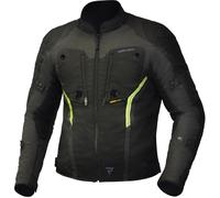 Rebelhorn Borg Veste textile de moto, noir-gris-jaune, taille S pour homme