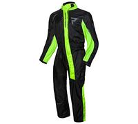 REBELHORN Combinaison de pluie de voyage pour moto - 1 pièce - Fermeture éclair imperméable durable - Fermeture Velcro et coutures laminées - Éléments réfléchissants