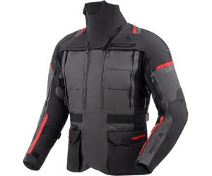 Rebelhorn Cubby 5 Veste textile moto imperméable, Gris foncé/Noir/Rouge, Taille M
