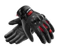 REBELHORN Defender Gants de Moto pour Homme | Cuir | Protections de Cheville | Panneaux de Ventilation | Doublure Cooler-Tec | Support d'écran Tactile | Niveau de Protection 1 KP