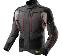 Rebelhorn Hardy 3.0 Veste textile moto imperméable, Gris foncé/noir/jaune, Taille XL