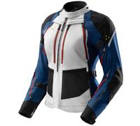 Rebelhorn Hardy 3.0 Veste textile moto pour femmes imperméable, Gris/Bleu/Rouge, Taille 5XL