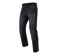 REBELHORN Hawk III Jean de Moto pour Homme | Doublure en Fibre d'aramide | Protections Genoux et Hanches | 2 canaux de Ventilation avec Fermeture éclair | Coupe Droite, Noir délavé., 32W x 34L