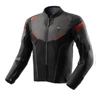 Rebelhorn Hiflow 5 Veste textile moto imperméable, Noir/Gris/Rouge, Taille 5XL