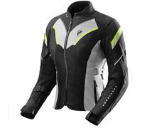 Rebelhorn Hiflow 5 Veste textile moto pour femmes imperméable, noir/gris/jaune, Taille S