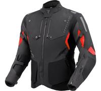 Rebelhorn Hiker 4 Veste textile moto imperméable, Noir/Gris/Rouge, Taille S