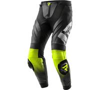 Rebelhorn Inferno Pantalon en cuir de moto, Noir/Blanc/Jaune, Taille 58