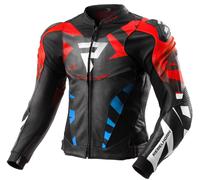 Rebelhorn Inferno Veste en cuir moto, Noir/Bleu/Blanc/Rouge, Taille 54