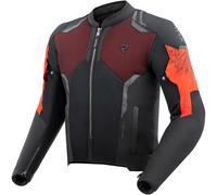 REBELHORN Jax Veste de Moto, Noir/Rouge Fluo, L Hommes