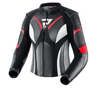 REBELHORN Rebel Lady Veste de moto pour femme | Cuir de vachette | Protections coudes et épaules niveau 2 | Protection dorsale niveau 1 | Panneaux d'aération perforés