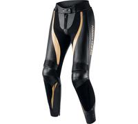 Rebelhorn Rebel Pantalon en cuir de moto dames, Noir/Or, Taille 40