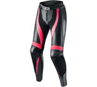 Rebelhorn Rebel Pantalon en cuir de moto dames, noir/rose, Taille 32