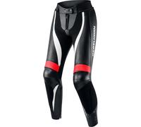 Rebelhorn Rebel Pantalon en cuir de moto dames, Noir/Rouge/Blanc, Taille 36