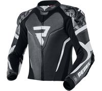 Rebelhorn Rebel Veste en cuir moto, Noir/Blanc, Taille 46