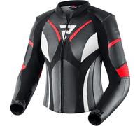 Rebelhorn Rebel Veste en cuir moto pour femmes, noir-blanc-rouge, taille 40