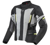 Rebelhorn Scout Veste textile moto imperméable, noir-gris-jaune, taille L pour homme