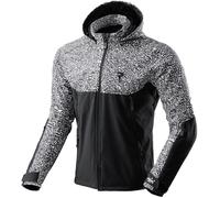 Rebelhorn Slash Softshell Veste textile moto imperméable, Noir/Blanc, Taille M