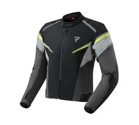 REBELHORN Spark Veste de Moto, Noir/Gris/Jaune Fluo, L Homme