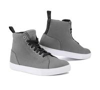 REBELHORN Tramp II Bottes de moto pour homme et femme | Cuir de vache | Perforé | Protections de cheville | Renforts au niveau des doigts et des chevilles | Tailles jusqu'à 48, gris, 47 EU