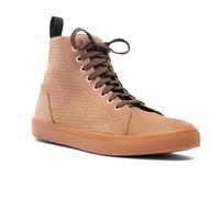 REBELHORN Tramp II Bottes de moto pour homme et femme | Cuir de vachette | Perforées | Protection de la cheville | Renforts au niveau des orteils et des chevilles | Tailles jusqu'à 48, sable, 38 EU
