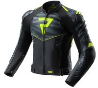 Rebelhorn Vandal 2 Veste en cuir moto, noir/gris/jaune, Taille 54