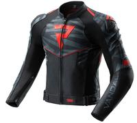 Rebelhorn Vandal 2 Veste en cuir moto, Noir/Gris/Rouge, Taille 48