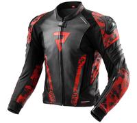 Rebelhorn Veloce Camo Veste en cuir moto, noir/rouge, Taille 60