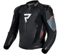 Rebelhorn Veloce Veste en cuir moto, Noir/Gris/Rouge, Taille 48