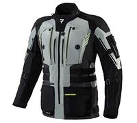 REBELHORN Veste de moto de patrouille en matériaux durables Cordura Hitena Superfabric Niveau CE 2 Coudes d'épaule Protectos Sympatex Membrane Ventilation Éléments réfléchissants Poches L