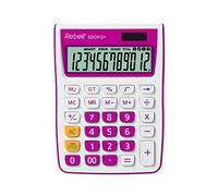 REBELL Calculatrice de re-Calculatrice sdc912pk sdc912, 12 chiffres pour le bureau et la maison, Dual Fonctionnement, rose