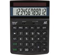 Rebell RE-Eco 450 Calculatrice de table Eco 450, 100% solaire, une ligne, 12 chiffres, 132x184x34mm, noir