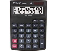 Rebell RE-Panther 8 WB Calculatrice de bureau Panther 8, 4 fonctions de mémoire, 8 chiffres, 143x102x29mm, noir