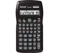 Rebell RE-SC2030 Calculatrice scolaire SC2030, à piles, une ligne, 10 chiffres, 136 fonctions, noir