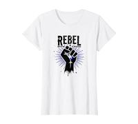 Rebelle avec Une Cause : Protestation puissante du Poing T-Shirt, Femme, Blanc, XXL
